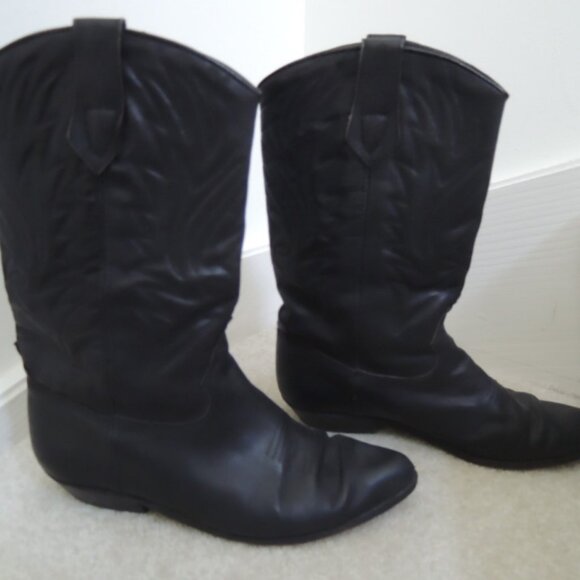 Ladies Cowboy Boots Size 8M Black Leather Western Boot by Seychelles - Picture 8 of 14